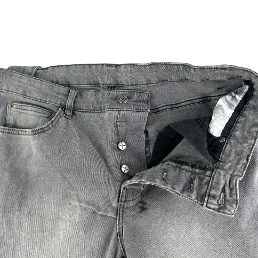 Ksubi Chitch‎ Slim Fit Jeans 35 Faded Black Gray Denim Button Fly KDFMA19858.BLK